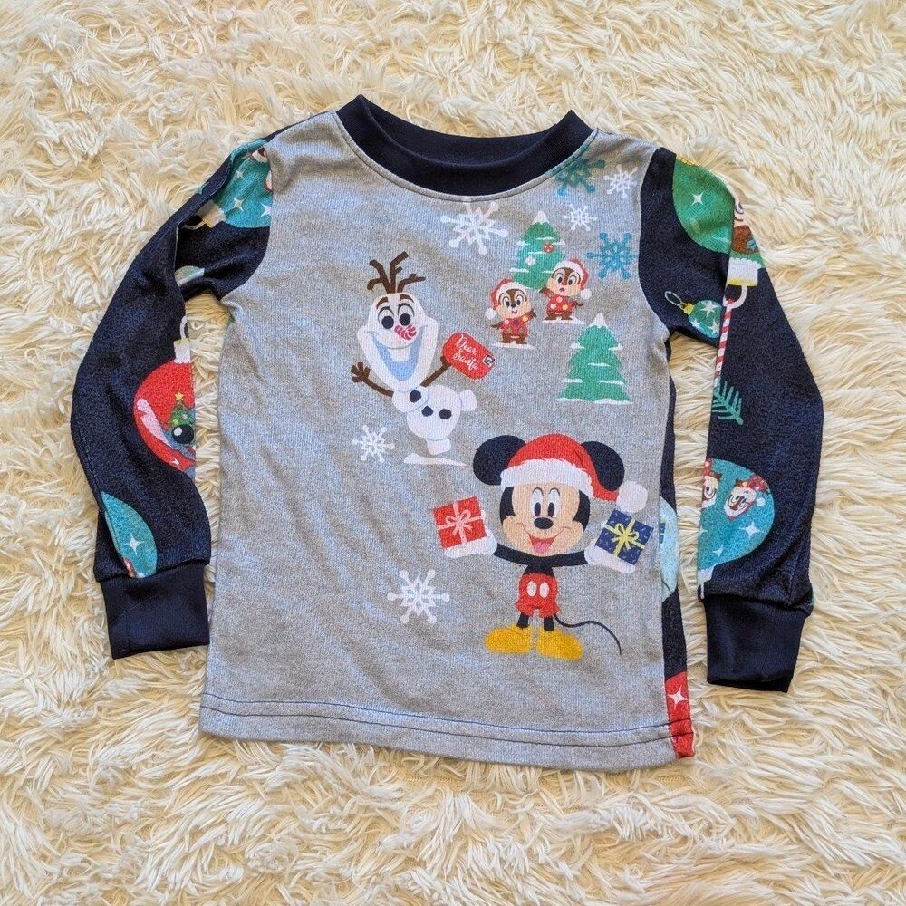 Disney Boys Size 3T 100th Anniversary Holiday Matching Long Sleeve Pajama Set - Picture 2 of 6